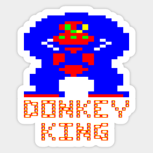 Donkey King Pixel Art - Retro Villains Sticker